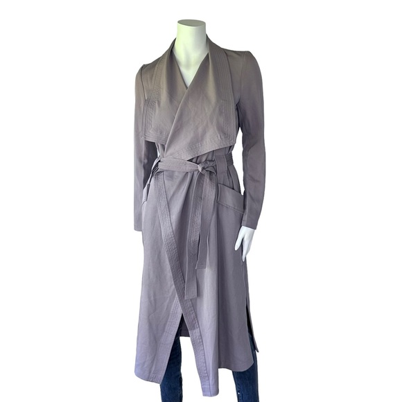 Revamped Waterfall Flowy Cardigan Belted Duster Trench Jacket Coat - Picture 2 of 7